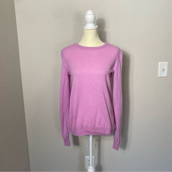 C by Bloomingdales 100% Cashmere Pink Crewneck Sweater Women's Size Large - Picture 9 of 14